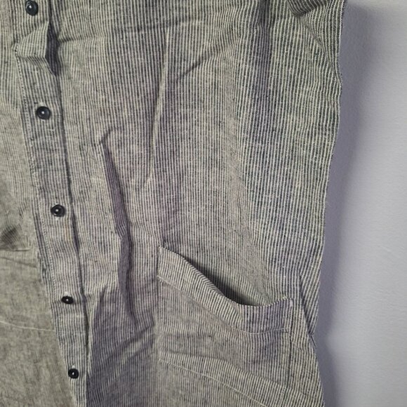 Eileen Fisher Jumper Dress Tank Gray Button Down Hemp Organic Cotton Women Large - Picture 4 of 12